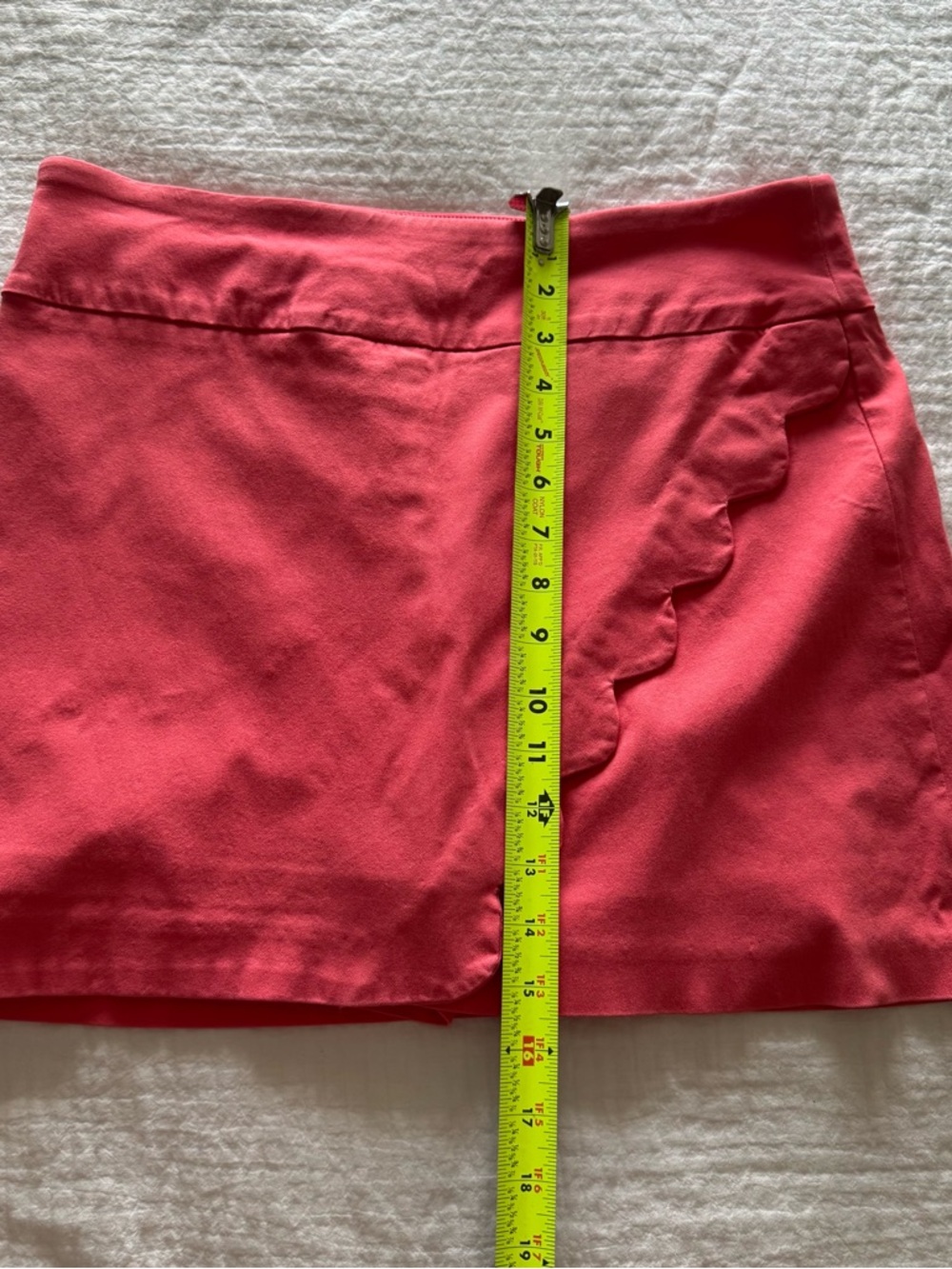 Pink Mini Skirt Skort Scalloped Hem Stretch Size 10 Unique Whimsical Coquette - Picture 5 of 8